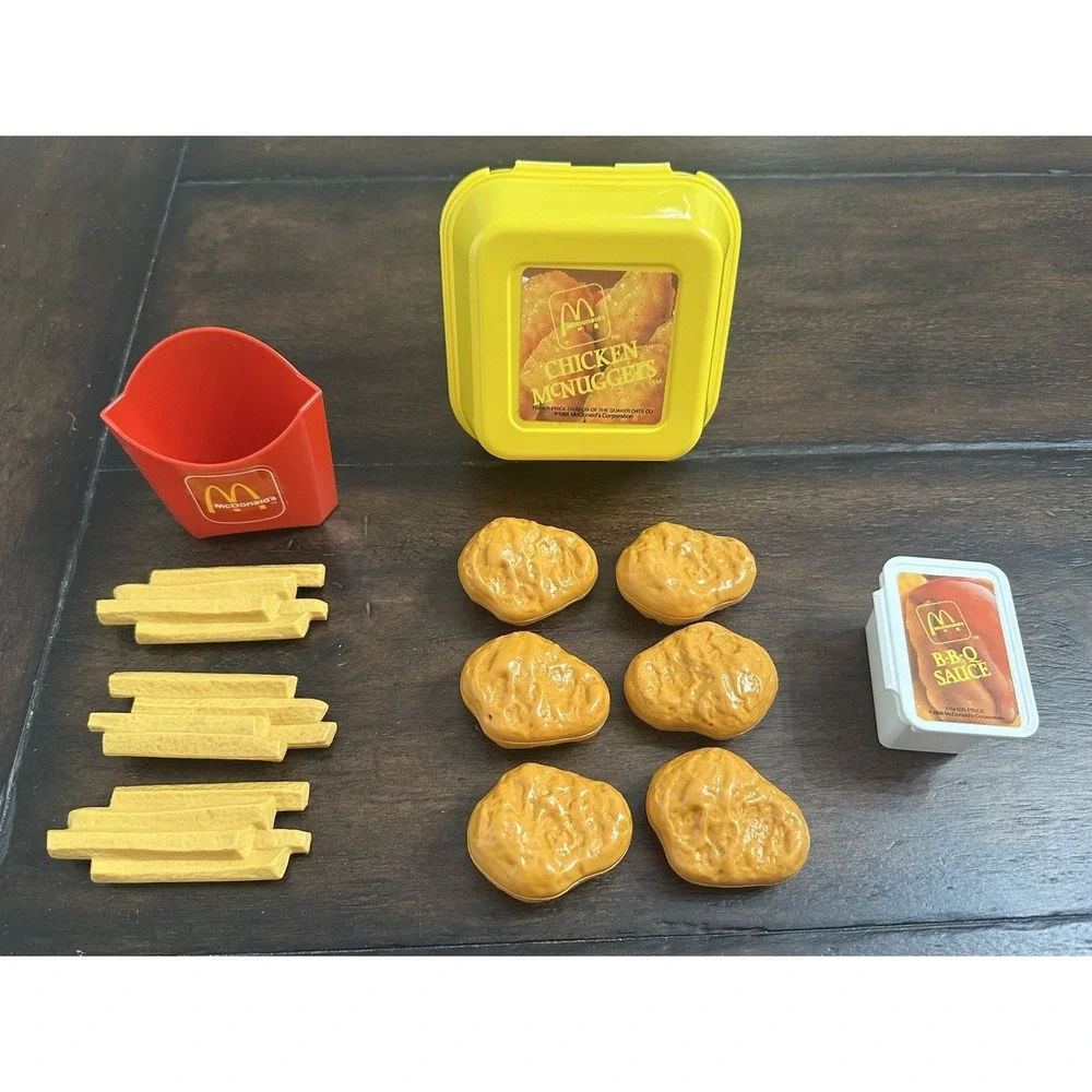 Vtg 1988 FISHER PRICE Fun With‎ Food McDonald's Chicken Nuggets Fries BBQ Sauce
